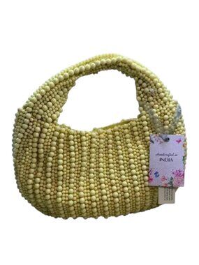 TIK TOK Beaded Yellow Evening Bag NWT